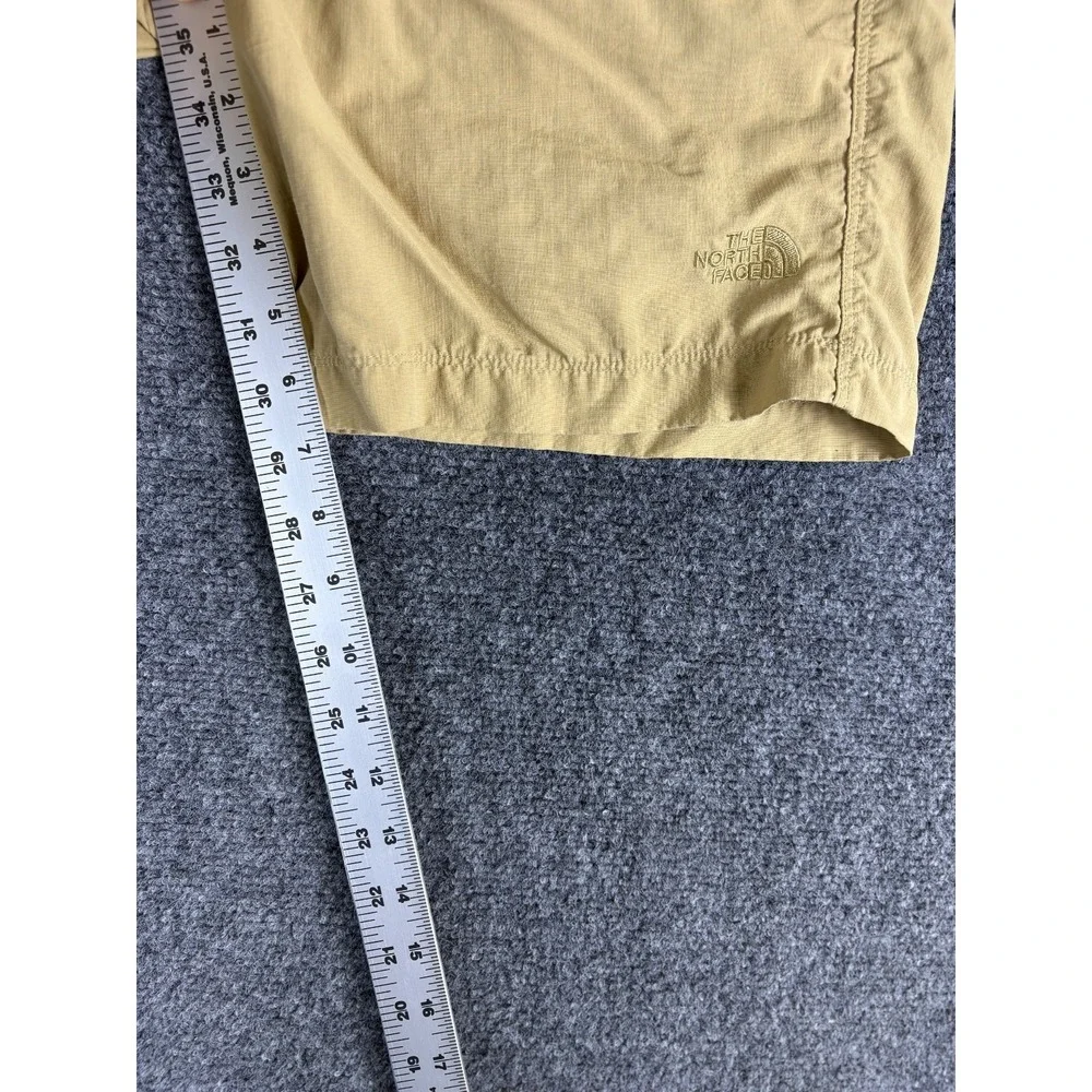 The North Face Horizon Hiking Shorts Women 29x7 Khaki Logo Ripstop Nylon Outdoor